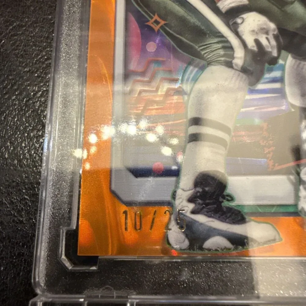2024 TOPPS CHROME COSMIC MARVIN JONES ORANGE GALACTIC REFRACTOR  #/25 JETS🔥💥